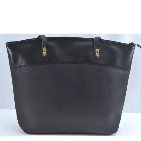 Authentic Christian Dior Honeycomb Shoulder Tote Bag PVC Leather Black - Picture 4 of 13